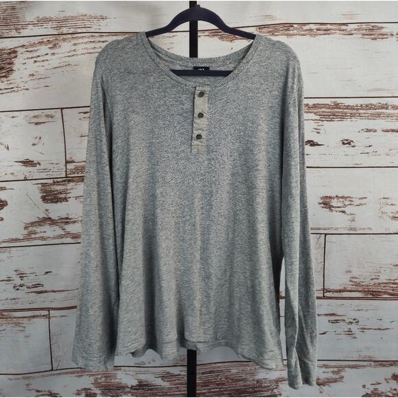 Vince Men's Long Sleeve Henley Tee Grey Size Large - Picture 1 of 5